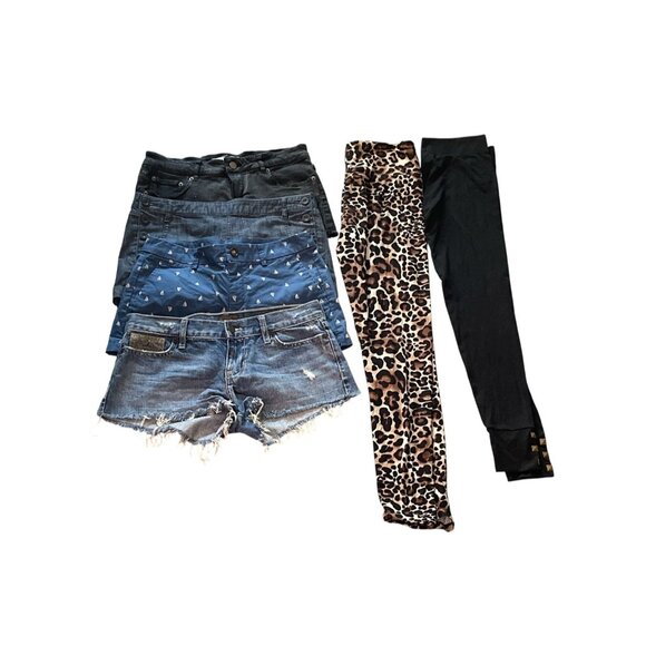 Women’s Shorts & Leggings Lot Sz S-M Hollister Uniqlo Forever 21 Romeo Juliet - Picture 1 of 7